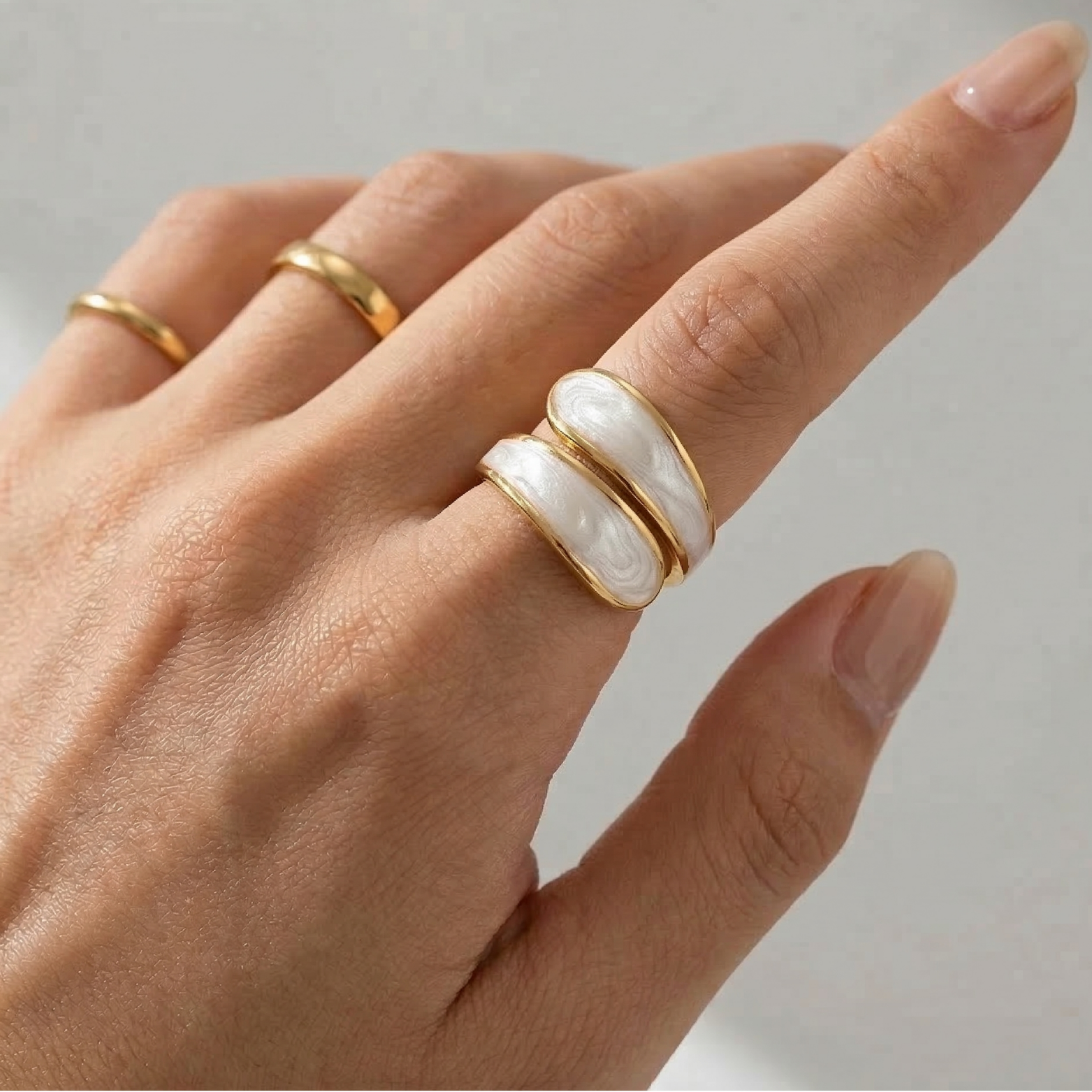 Opaline Curve Ring